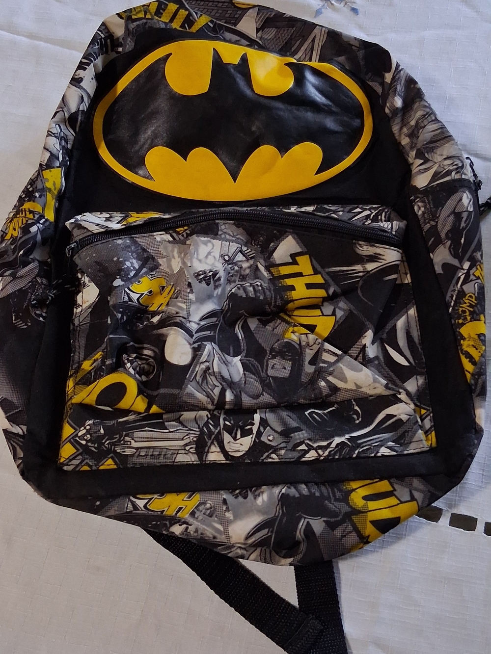 Batman Black and Yellow Kids Backpack with Graphic Print 260920
